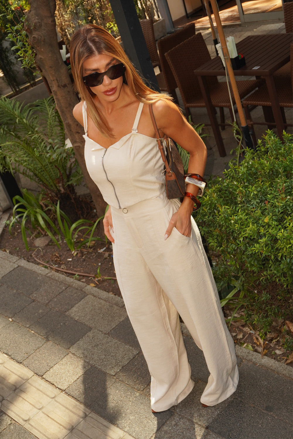 CONJUNTO ALFAIATARIA CALÇA + TOP DOMINIQUE