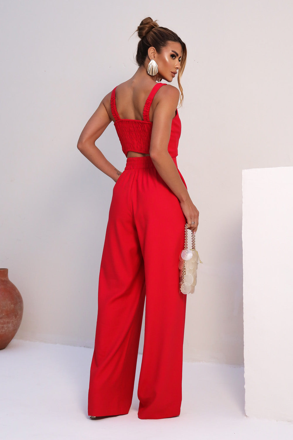 CONJUNTO ALFAIATARIA CALÇA + TOP SUMMER