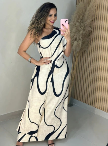 Vestido Longo Assimétrico