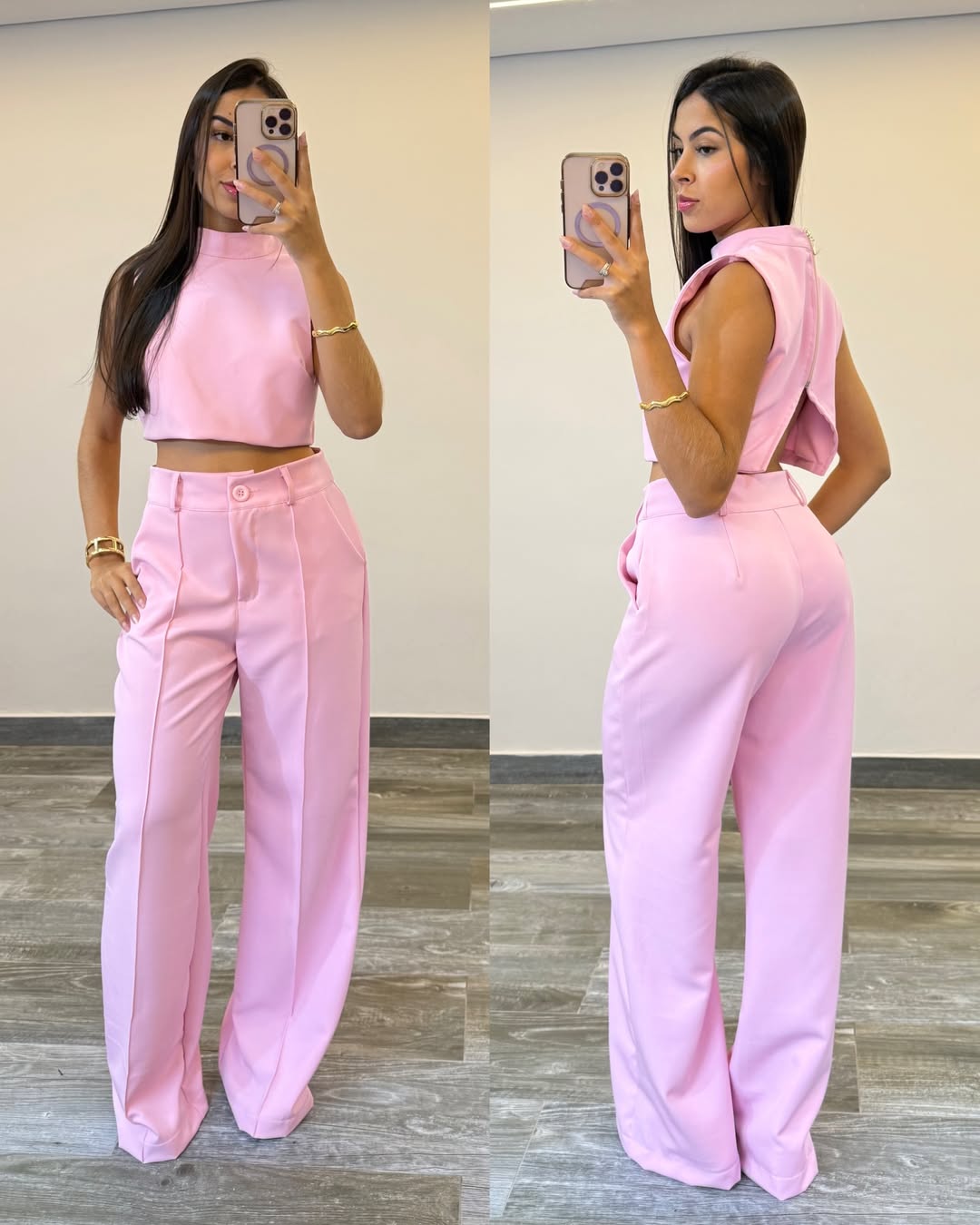 Conjunto Cropped & Calça Pantalona