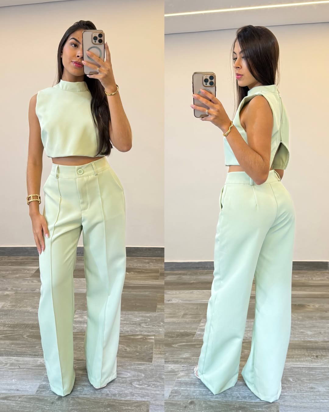 Conjunto Cropped & Calça Pantalona