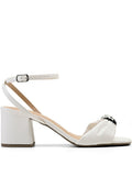 Sandália Off White Bia Salto Bloco Grosso