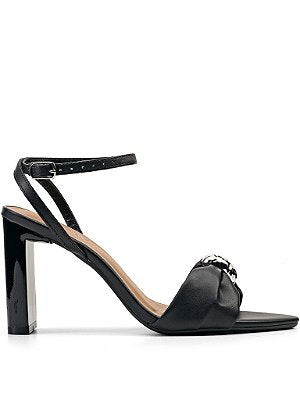 Sandália Off White Ayla Salto Tábua Bico Folha
